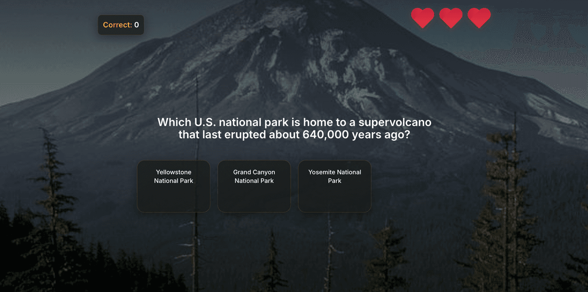 Volcano Trivia App